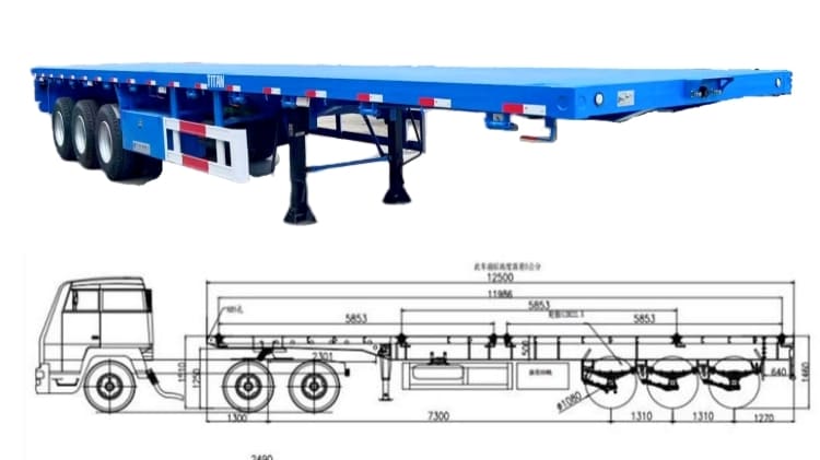 3 Axle Flatbed Semi Trailer