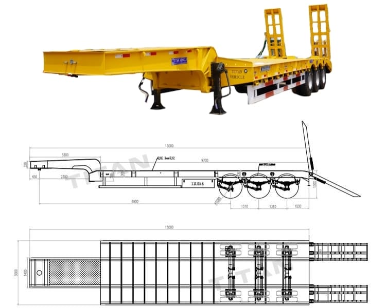 3 Axle 60 Ton Lowbed Trailers