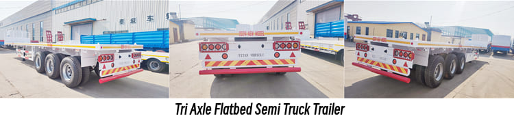 Tri Axle Flatbed Semi Truck Trailer for Sale in Burundi Bujumbura