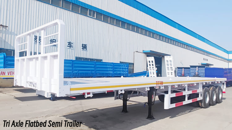 Tri Axle Flatbed Semi Truck Trailer for Sale in Burundi Bujumbura