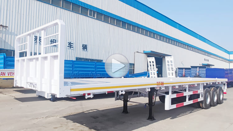 Tri Axle Flatbed Semi Truck Trailer for Sale in Burundi Bujumbura