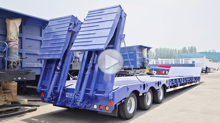 New Tri Axle Low Low Bed Truck Trailer Price in Burundi Bujumbura