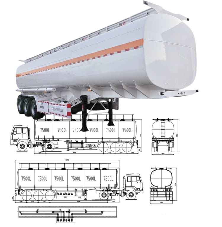 Tri Axle Petrol Semi Tanker Trailer Price in Burundi
